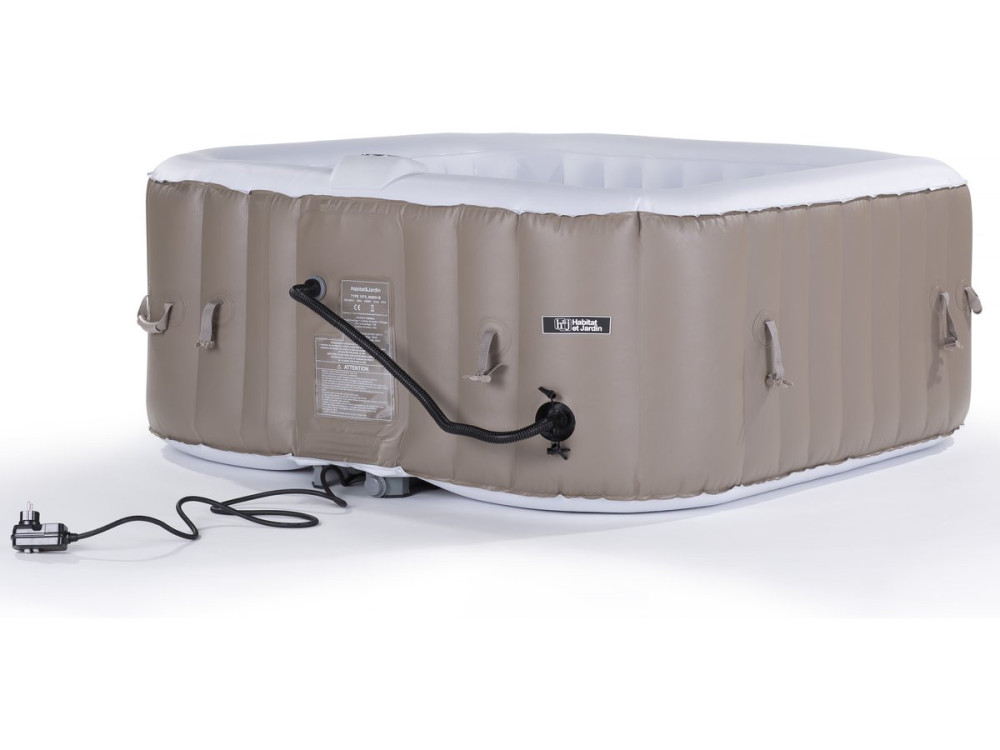 Spa Inflável  "Monac" -em PVC - 6 lugares - Acastanhado / creme