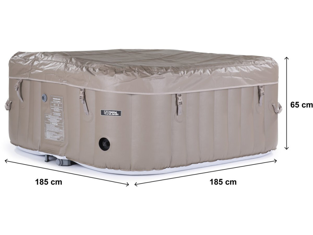 Spa Inflável  "Monac" -em PVC - 6 lugares - Acastanhado / creme