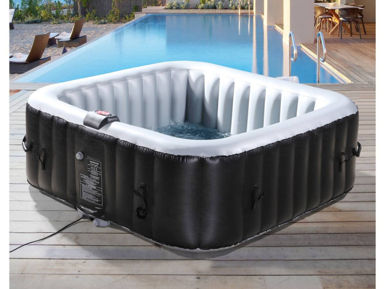 Spa Inflável  "Nice" em PVC - 6 lugares - Cinza / Preta