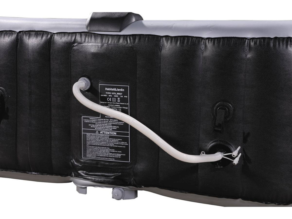 Spa Inflável  "Nice" em PVC - 6 lugares - Cinza / Preta