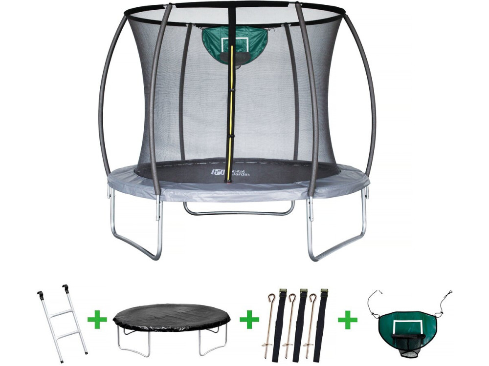 Trampolim com rede interior "jumper" - Ø 4,60 m - Cinza
