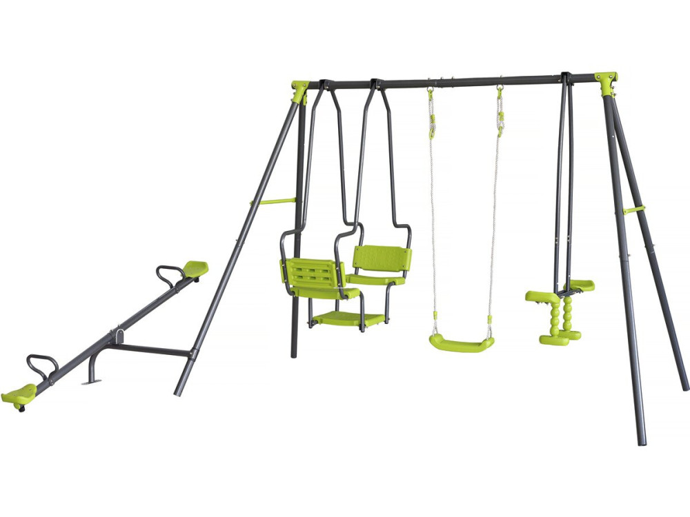 Baloiço metálico para parques infantis "Lenny" - 4 aparelhos - Verde