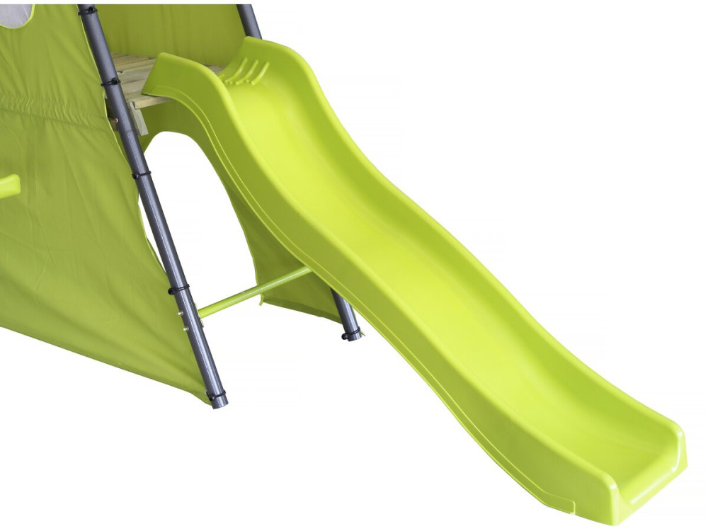 Estrutura metálica de brincar "Kylian" com escorrega - 4 aparelhos - Verde