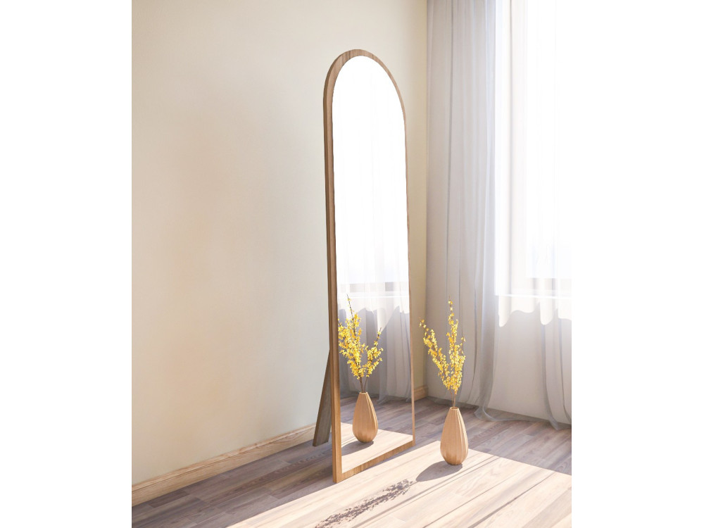 Espelho de madeira "Emma" - 50 x 160 cm - Castanho