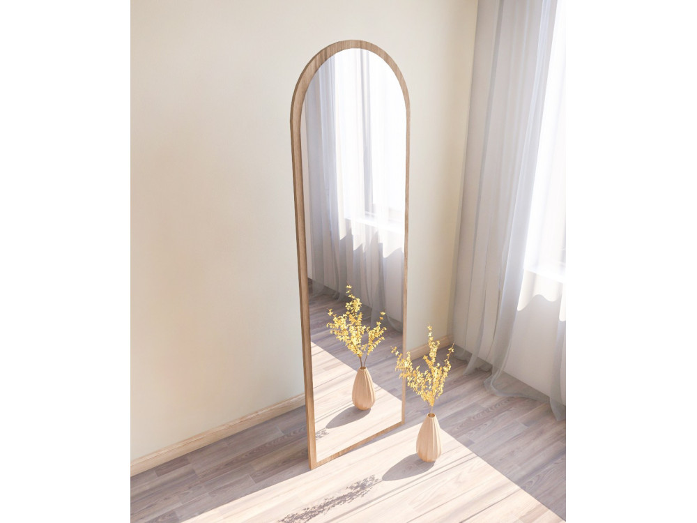 Espelho de madeira "Emma" - 50 x 160 cm - Castanho