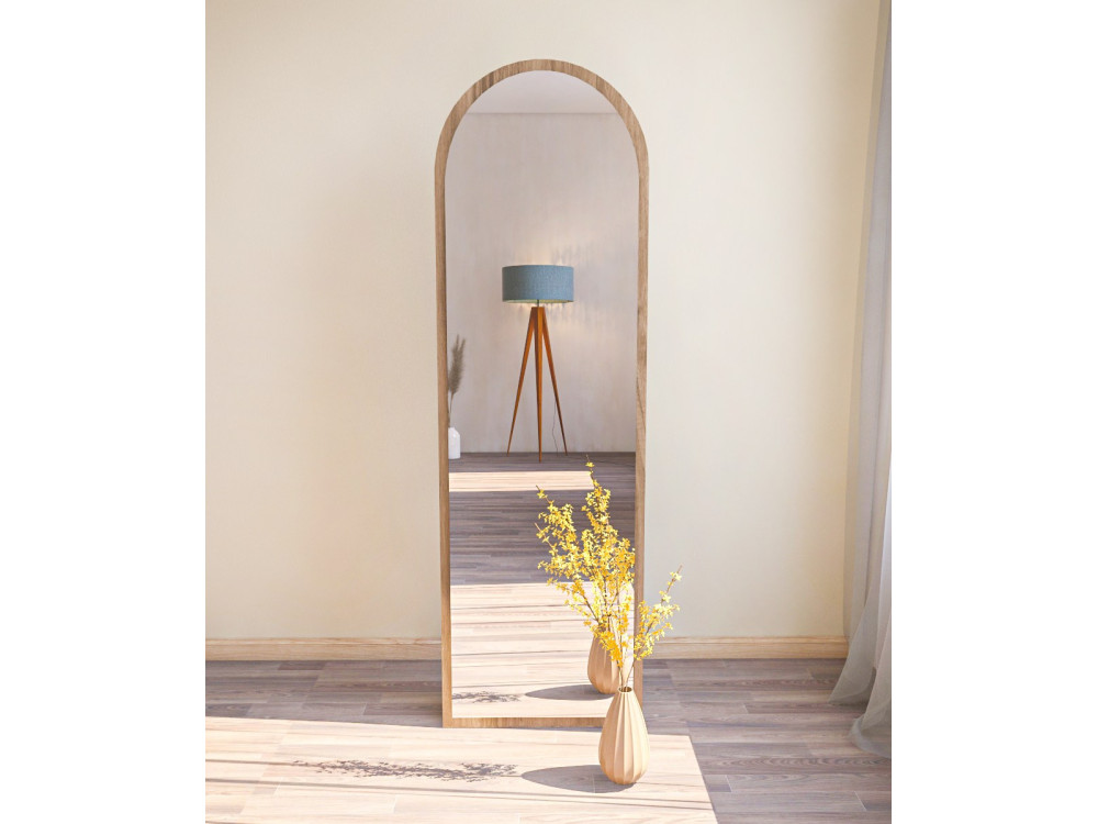 Espelho de madeira "Emma" - 50 x 160 cm - Castanho