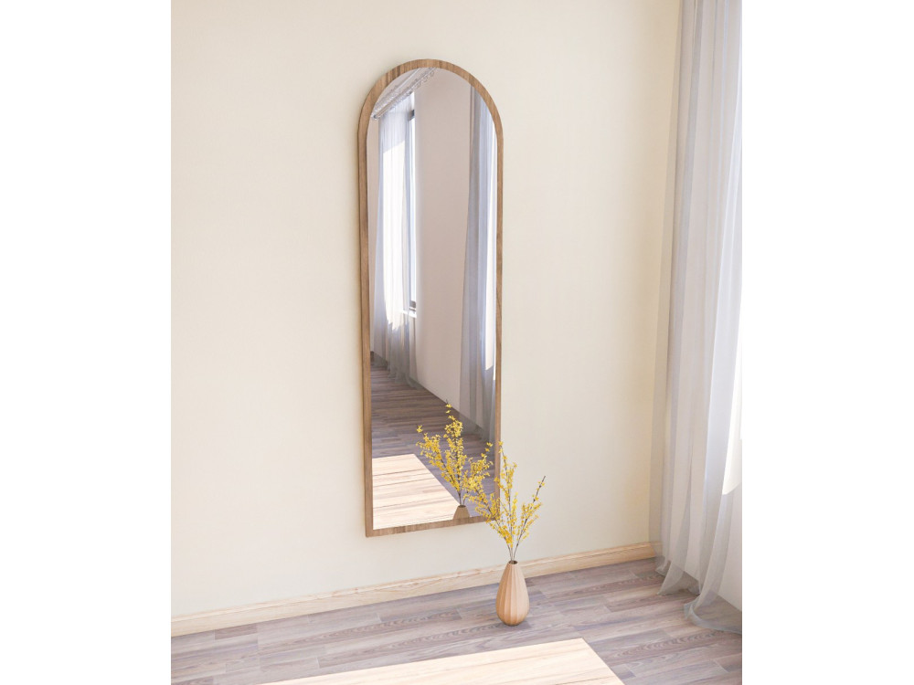 Espelho de madeira "Emma" - 50 x 160 cm - Castanho