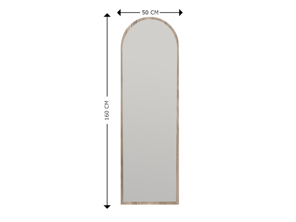 Espelho de madeira "Emma" - 50 x 160 cm - Castanho