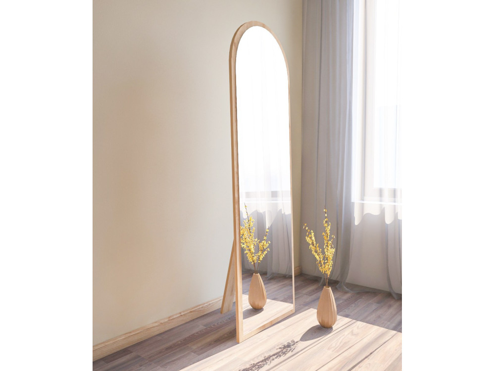 Espelho de madeira "Emma" - 50 x 160 cm - Bege