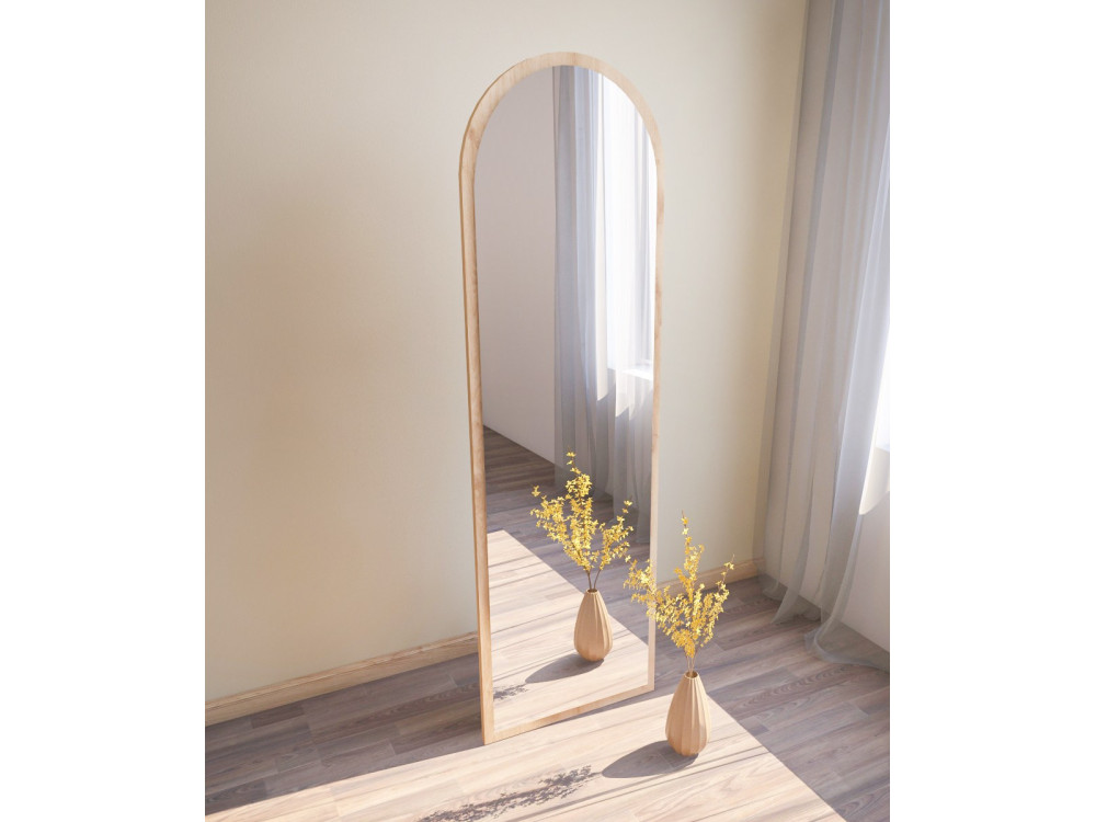 Espelho de madeira "Emma" - 50 x 160 cm - Bege