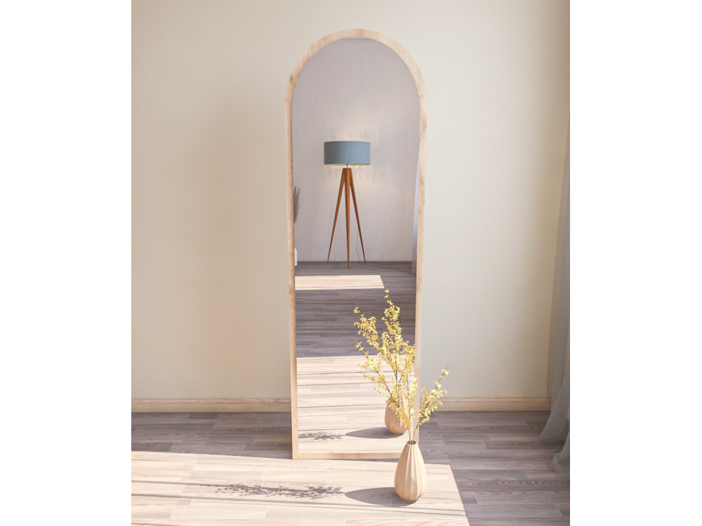Espelho de madeira "Emma" - 50 x 160 cm - Bege