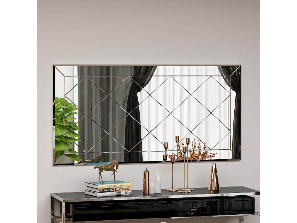 Espelho de madeira "Pauli" - 120 x 60 cm - Branco