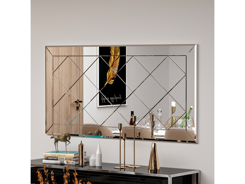 Espelho de madeira "Pauli" - 120 x 60 cm - Branco