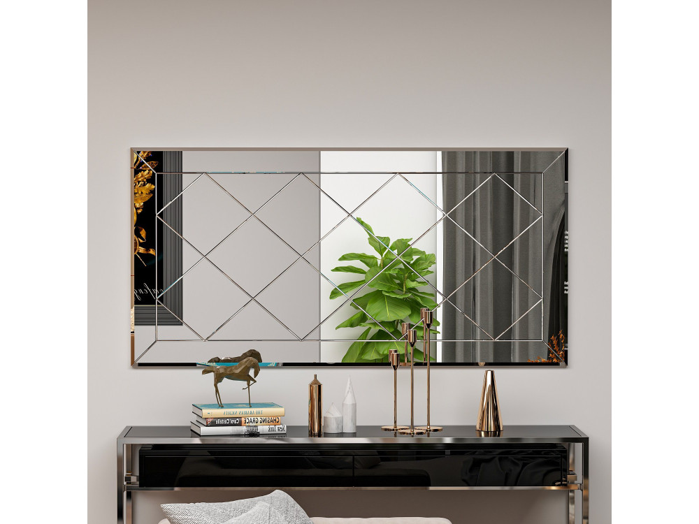 Espelho de madeira "Pauli" - 120 x 60 cm - Branco