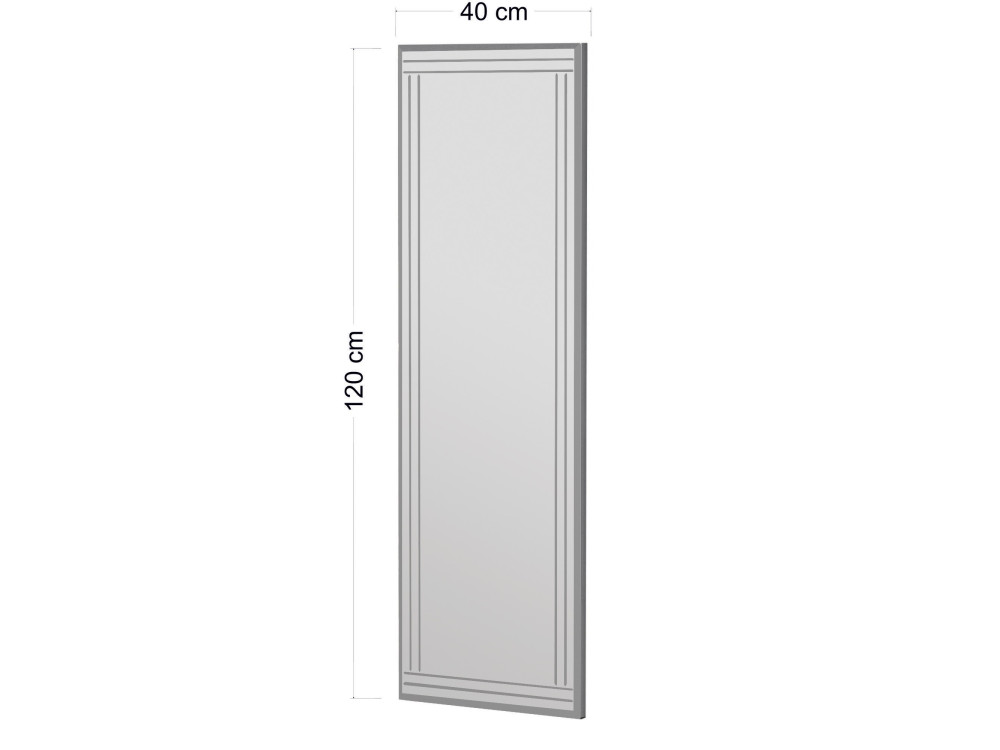 Espelho de madeira "Buhem" - 40 x 120 cm - Branco