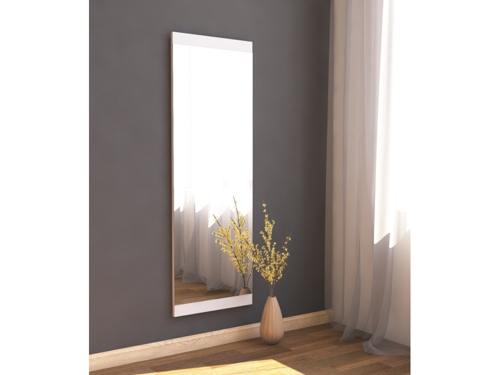 Espelho de madeira "Azus" - 40 x 120 cm - Branco