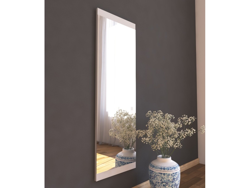 Espelho de madeira "Azus" - 40 x 120 cm - Branco