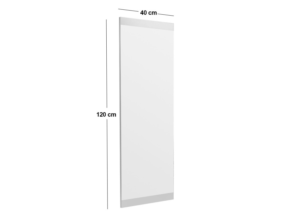 Espelho de madeira "Azus" - 40 x 120 cm - Branco