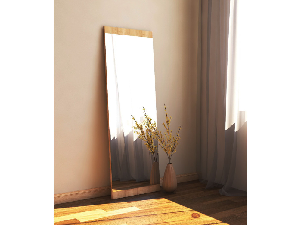 Espelho de madeira "Azus" - 40 x 120 cm - Castanho