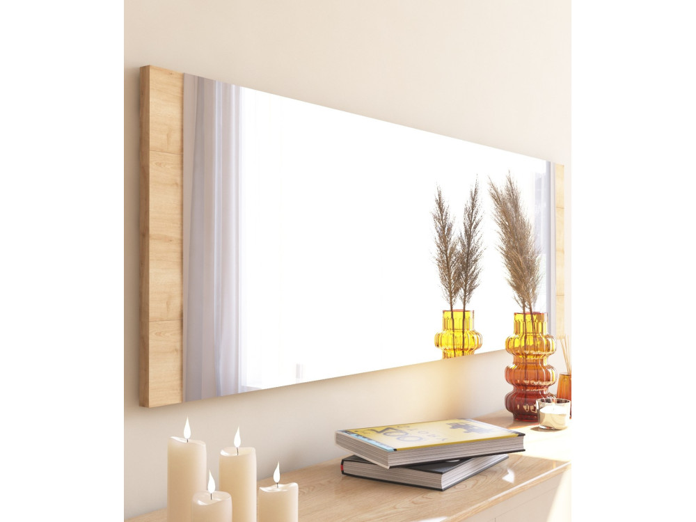 Espelho de madeira "Azus" - 40 x 120 cm - Castanho