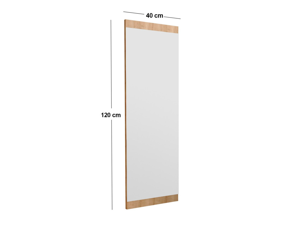 Espelho de madeira "Azus" - 40 x 120 cm - Castanho