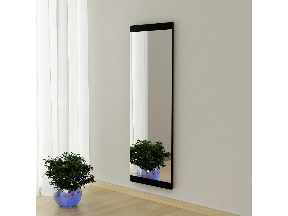 Espelho de madeira "Azus" - 40 x 120 cm - Preto
