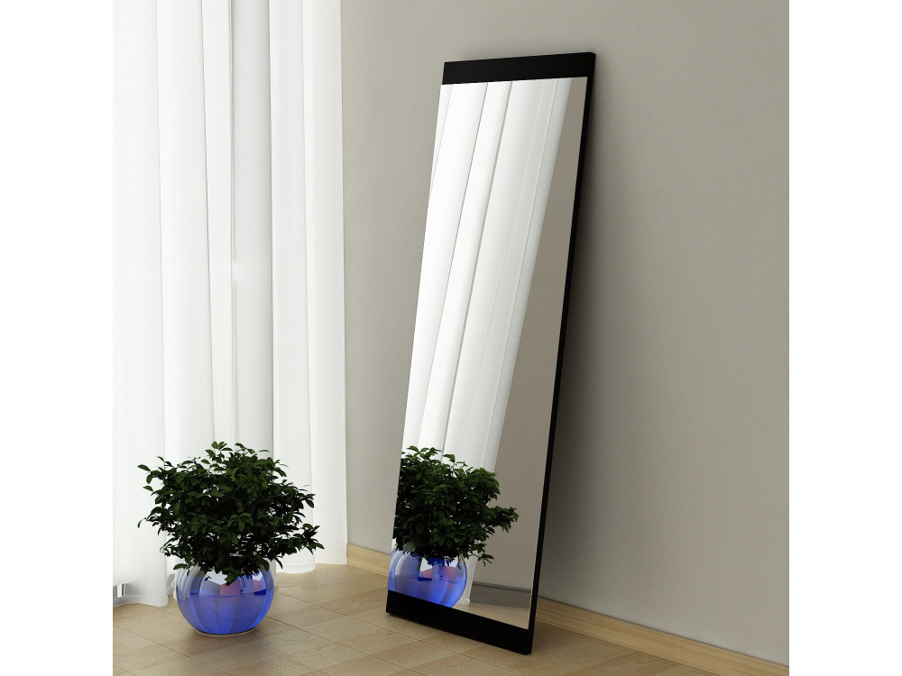 Espelho de madeira "Azus" - 40 x 120 cm - Preto