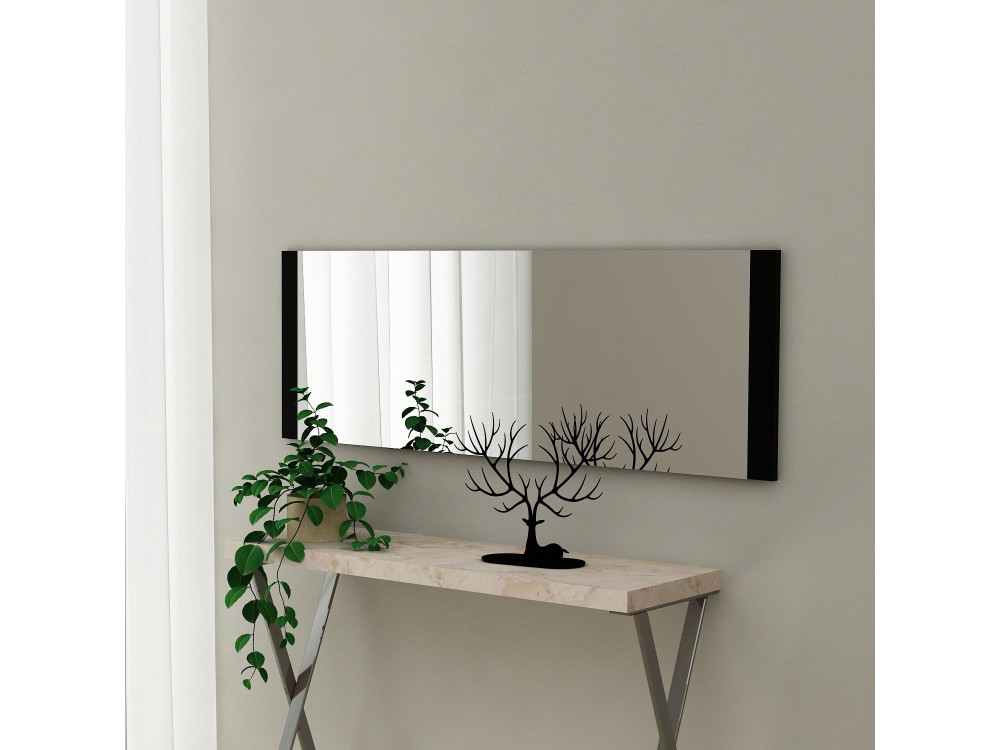 Espelho de madeira "Azus" - 40 x 120 cm - Preto