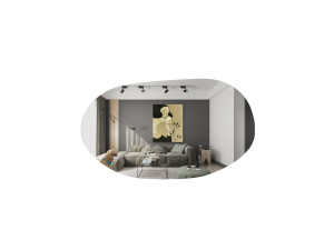 Espelho de madeira "Vanomi" - 52 x 89 cm - Preto