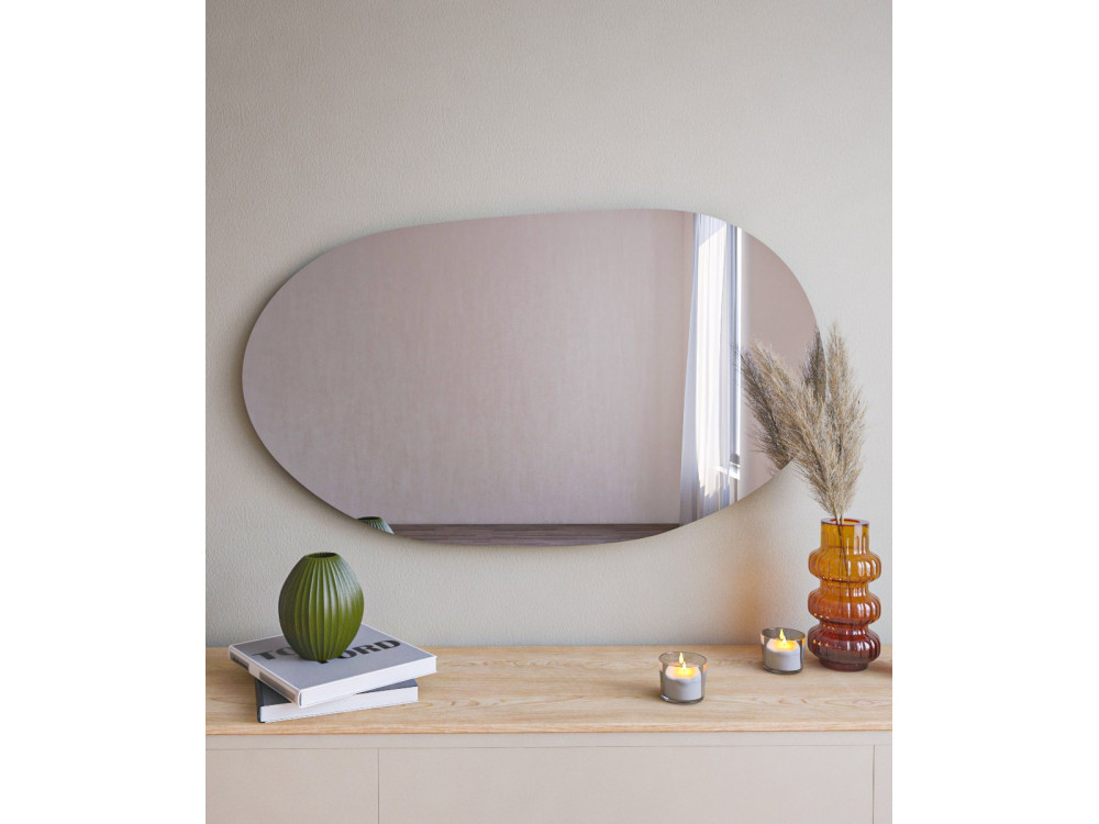 Espelho de madeira "Vanomi" - 52 x 89 cm - Preto