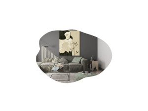 Espelho de madeira "Ohho" - 60 x 85 cm - Preto