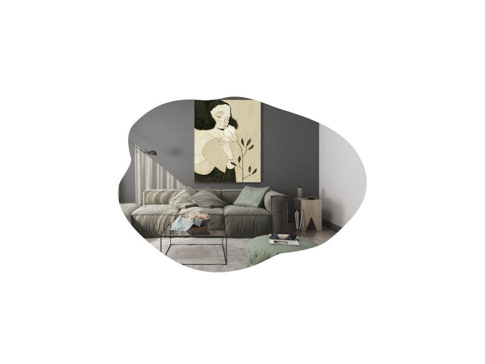 Espelho de madeira "Ohho" - 60 x 85 cm - Preto