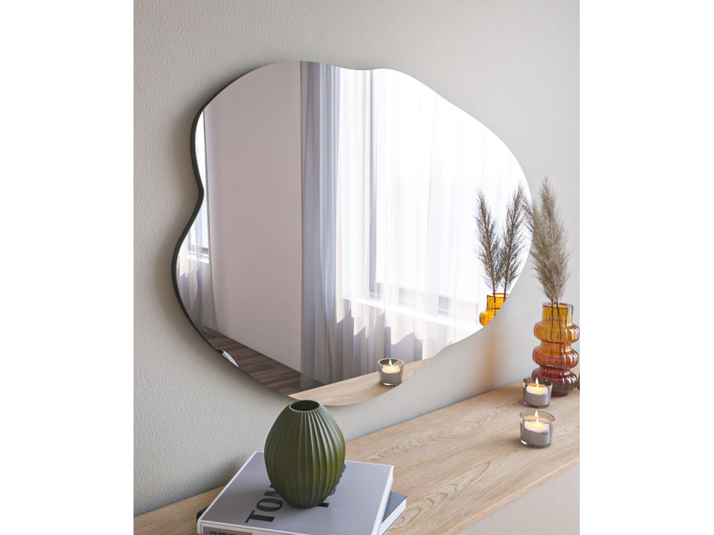Espelho de madeira "Ohho" - 60 x 85 cm - Preto