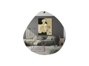 Espelho de madeira "Besso" - 60 x 60 cm - Preto