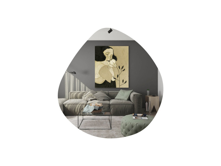Espelho de madeira "Besso" - 60 x 60 cm - Preto