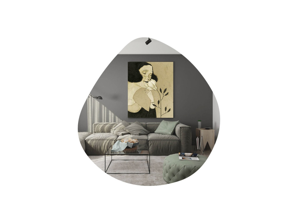 Espelho de madeira "Besso" - 60 x 60 cm - Preto