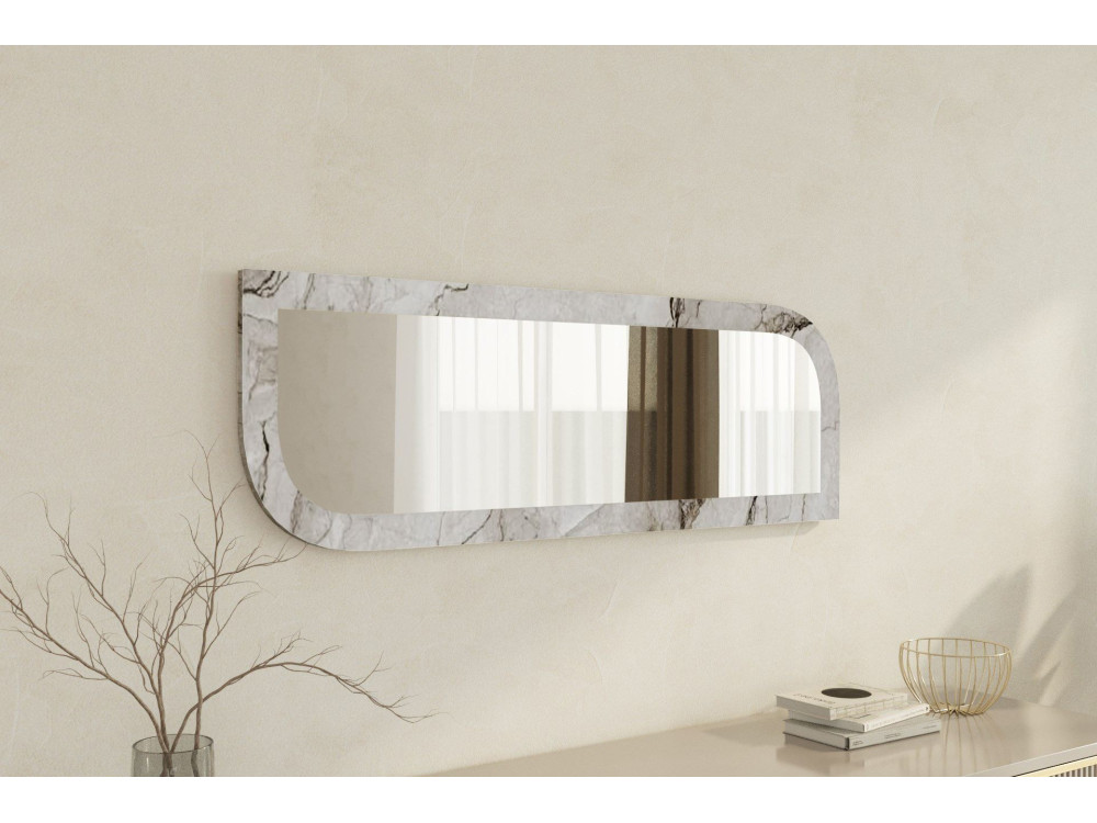 Espelho de madeira "Arni" - 120 x 40 cm - Bege