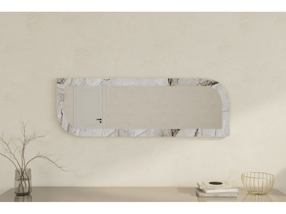 Espelho de madeira "Arni" - 120 x 40 cm - Bege