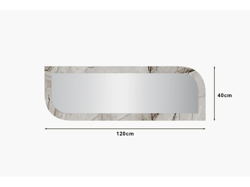 Espelho de madeira "Arni" - 120 x 40 cm - Bege