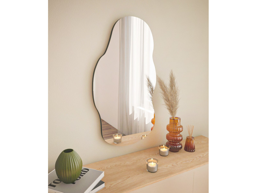 Espelho de madeira "Baby" - 40 x 72 cm - Preto