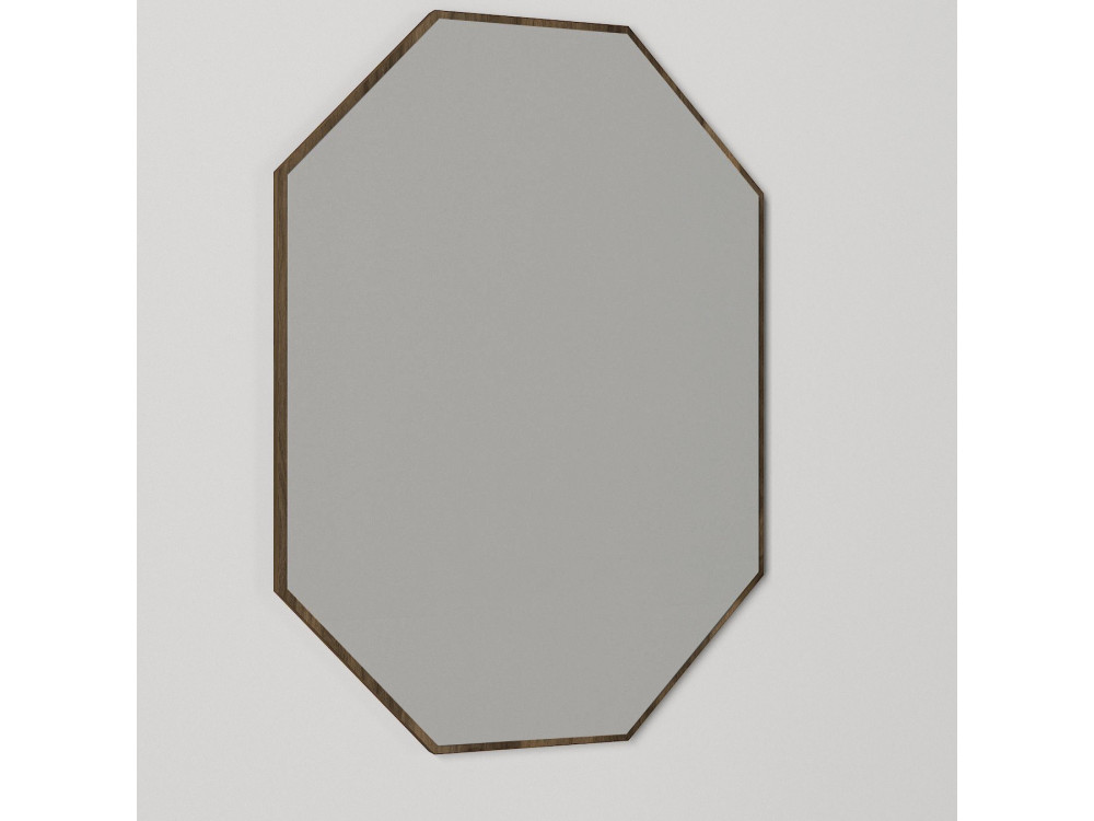 Espelho decorativo de madeira "Lost" - 45 x 70 cm - Castanho