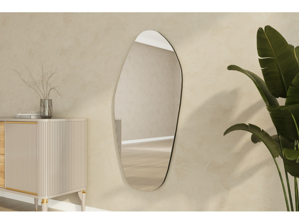 Espelho de madeira "Bella" - 60 x 120 cm - Preto