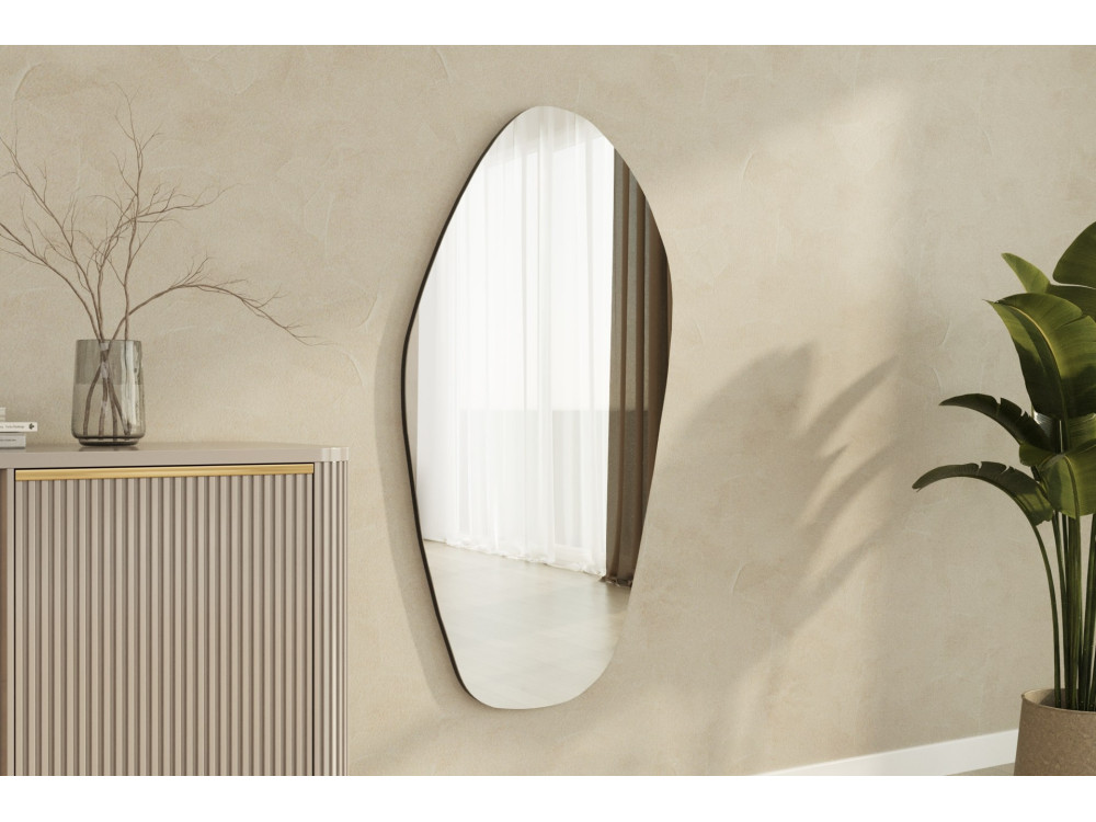 Espelho de madeira "Bella" - 60 x 120 cm - Preto