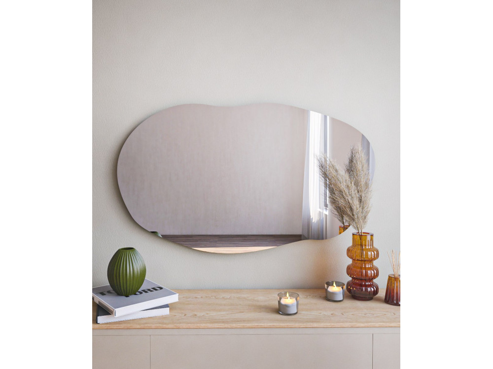 Espelho de madeira "Lossa" - 52 x 89 cm - Preto