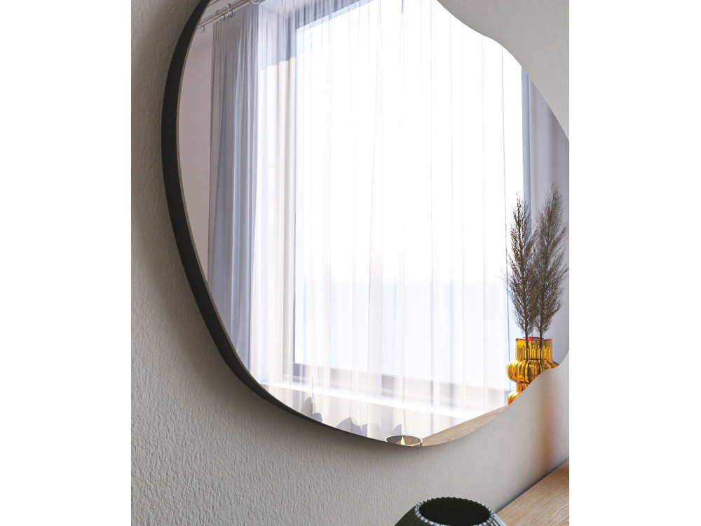 Espelho de madeira "Lossa" - 52 x 89 cm - Preto
