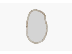 Espelho de madeira "Lossa" - 52 x 86 cm - Bege marmoreado