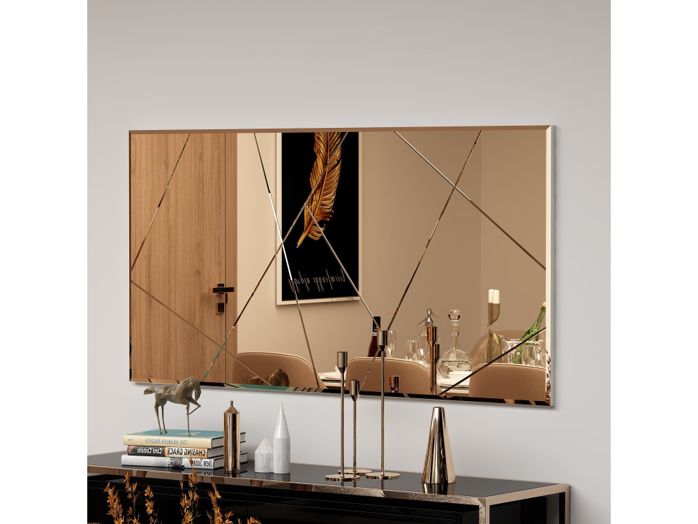 Espelho de madeira "Orezo" - 120 x 60 cm - Bronze