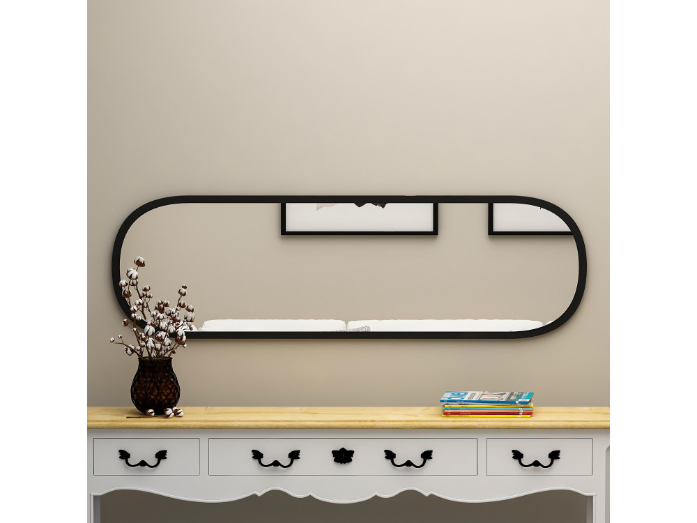 Espelho de madeira "Magnum" - 40 x 120 cm - Preto
