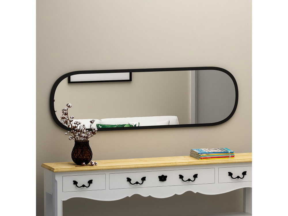 Espelho de madeira "Magnum" - 40 x 120 cm - Preto