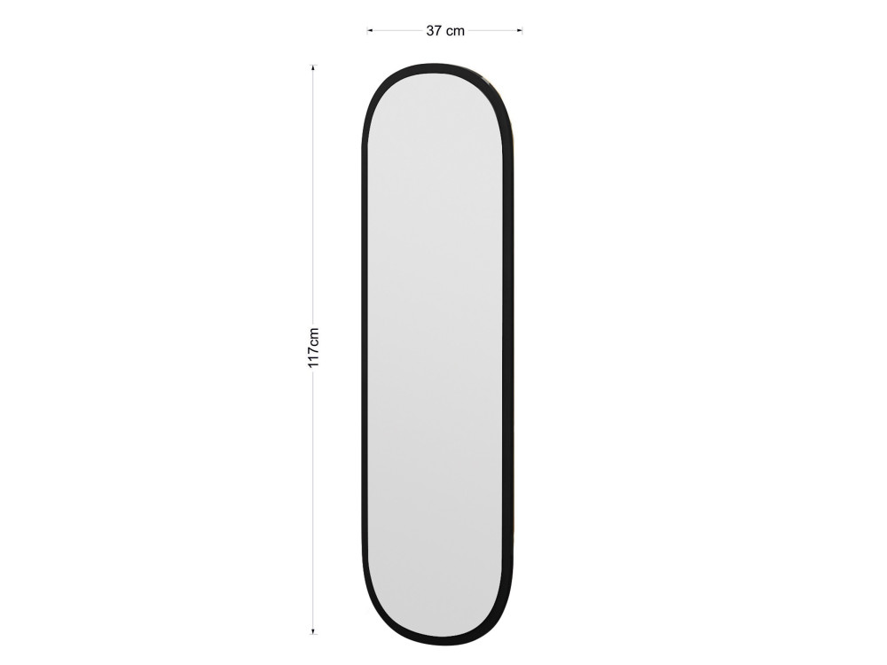 Espelho de madeira "Magnum" - 40 x 120 cm - Preto